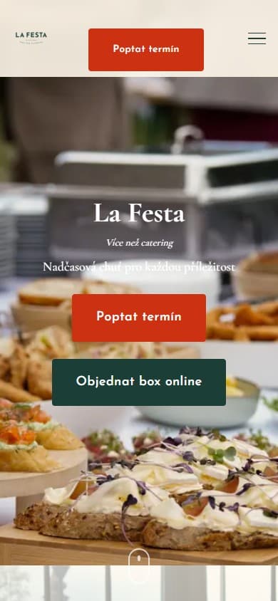 Mobilní verze webu La Festa