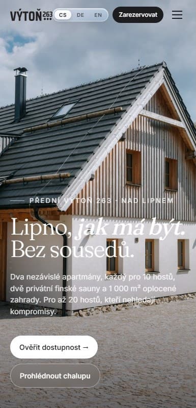 Mobilní verze webu Výtoň 263